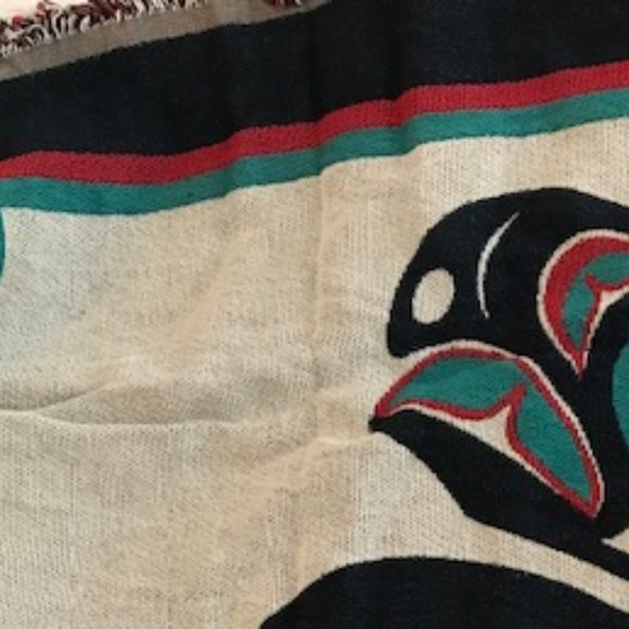 Indigenous Cotton Tapestry Throw "Lovebirds" NEW - Picture 6 of 15